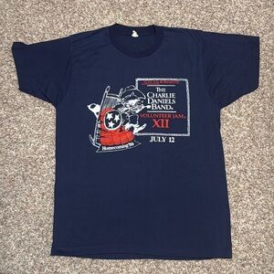 Vintage Charlie Daniels Band T Shirt 1986 Volunteer Jam XII Slim Jim Large